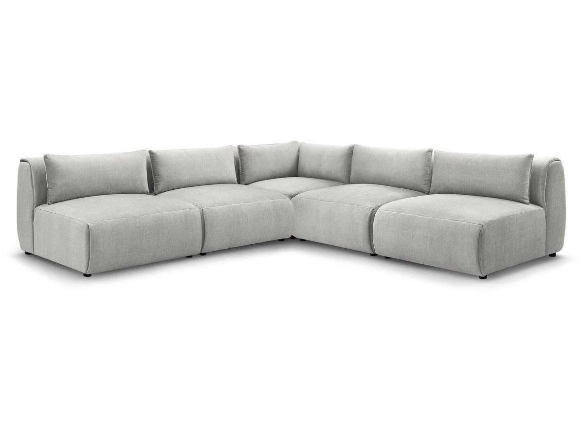 Modułowa sofa narożna JEANNE w tkaninie teksturowanej z 4 miejscami siedzącymi i 1 narożnikiem