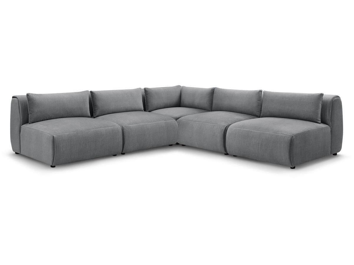 Modułowa sofa narożna JEANNE w tkaninie teksturowanej z 4 miejscami siedzącymi i 1 narożnikiem
