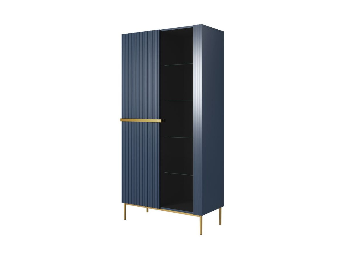 KASHA vitrinekast H200 cm 2 deuren gouden poten