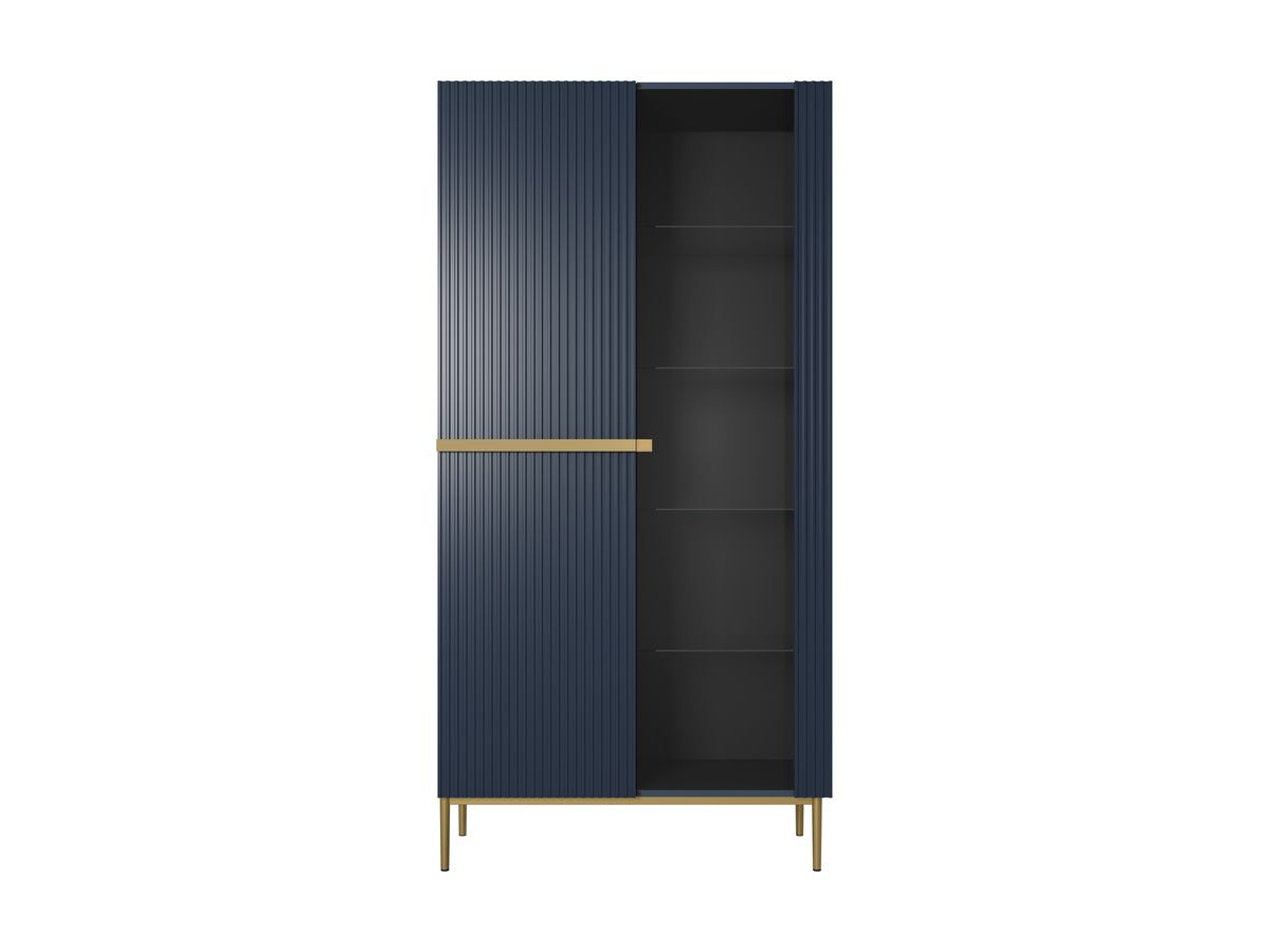 KASHA vitrinekast H200 cm 2 deuren gouden poten