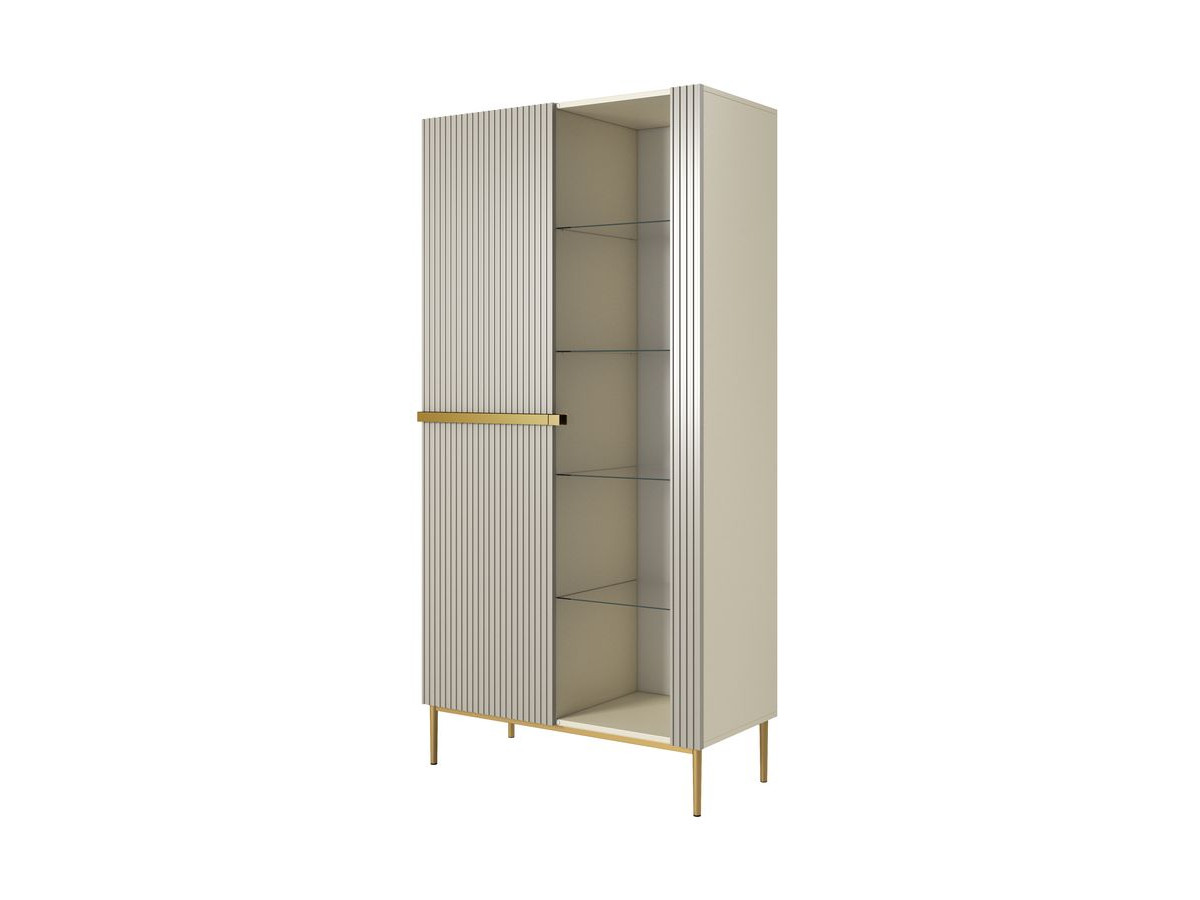 KASHA vitrinekast H200 cm 2 deuren gouden poten