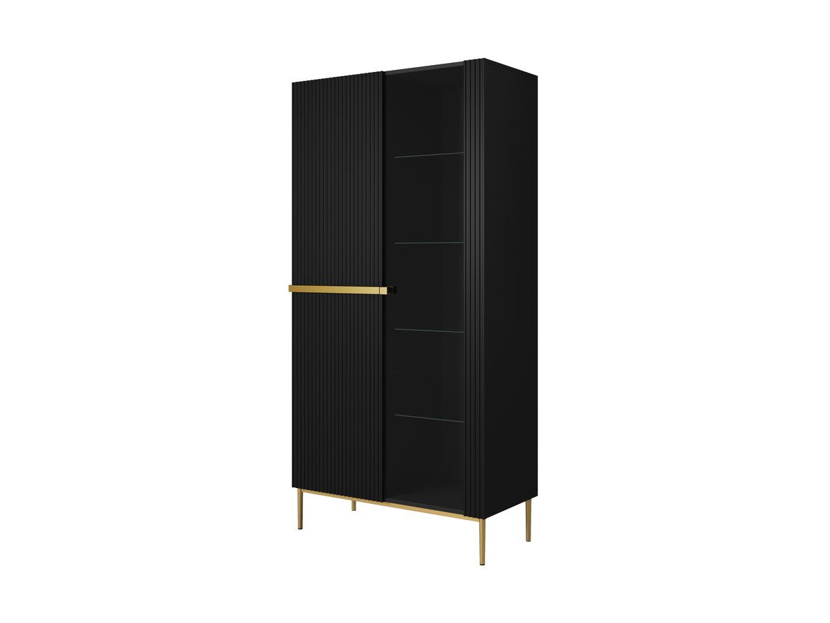 KASHA vitrinekast H200 cm 2 deuren gouden poten