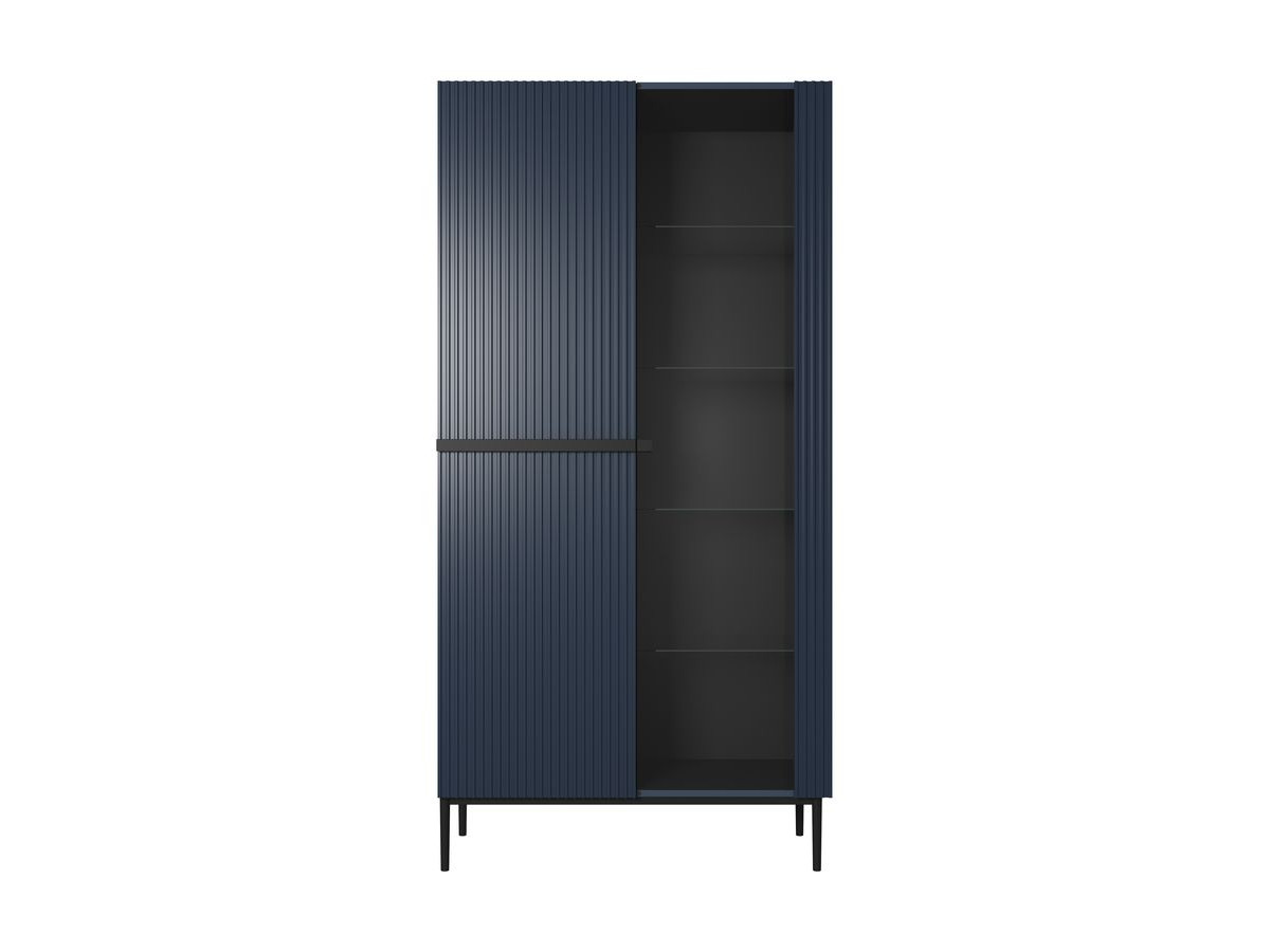 KASHA vitrinekast H200 cm 2 deuren zwarte poten