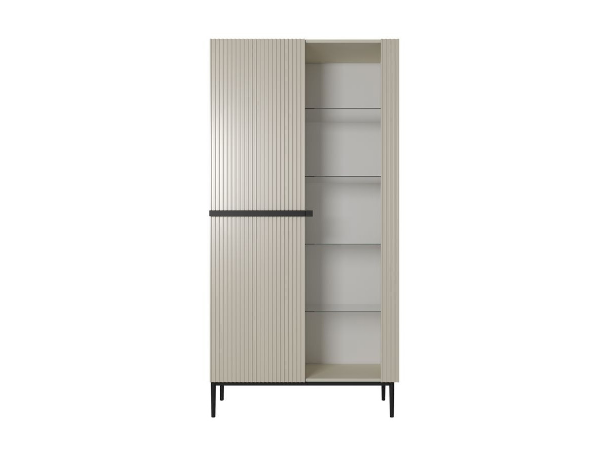 KASHA vitrinekast H200 cm 2 deuren zwarte poten