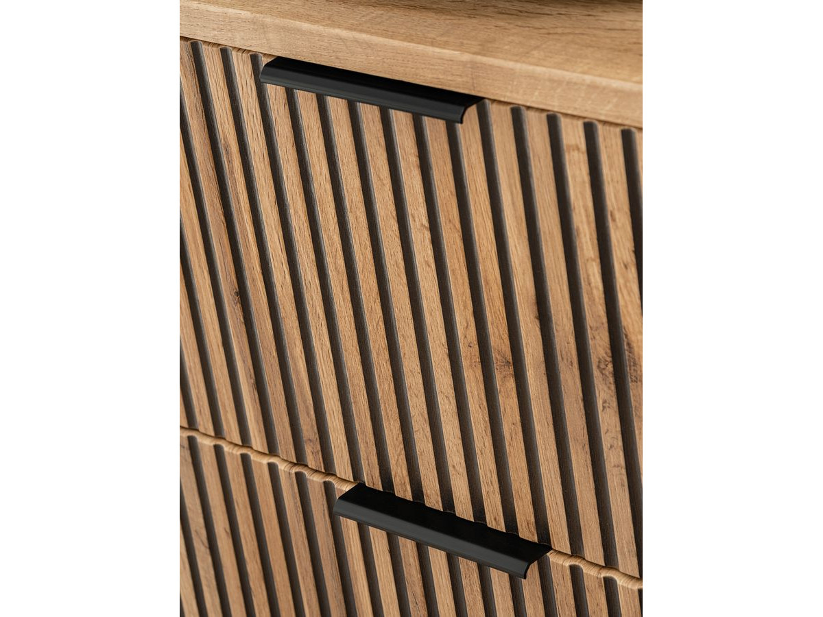 140 cm AXEL badkamermeubel met lichthouten wastafelblad