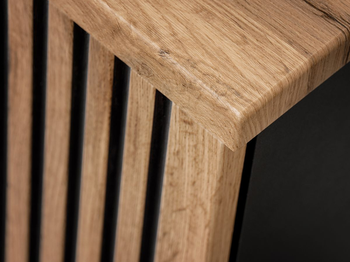 140 cm AXEL badkamermeubel met lichthouten wastafelblad