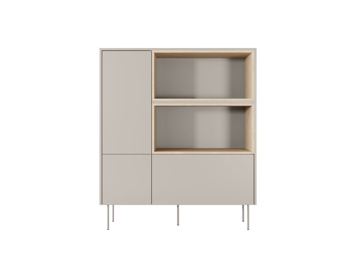 Buffet haut 2 portes 120 cm ATLAS avec niches beige — vue 6