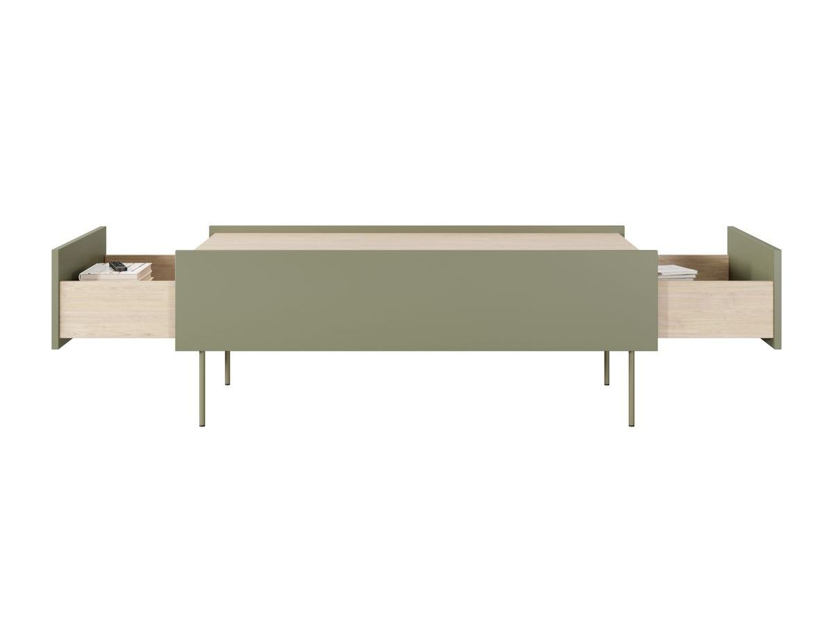 Table basse avec 2 tiroirs 120 cm ATLAS vert — vue 6