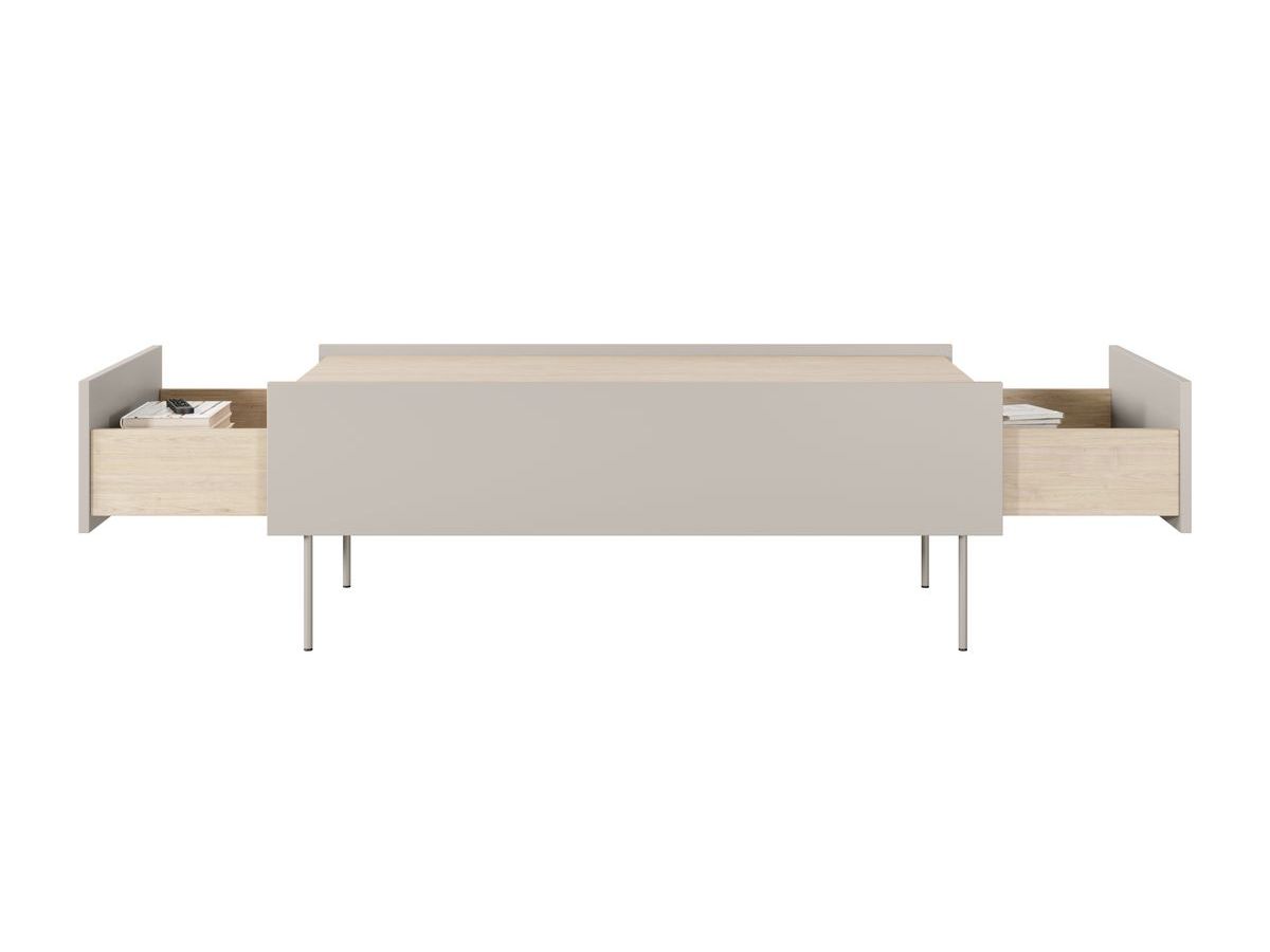 Table basse avec 2 tiroirs 120 cm ATLAS beige — vue 6