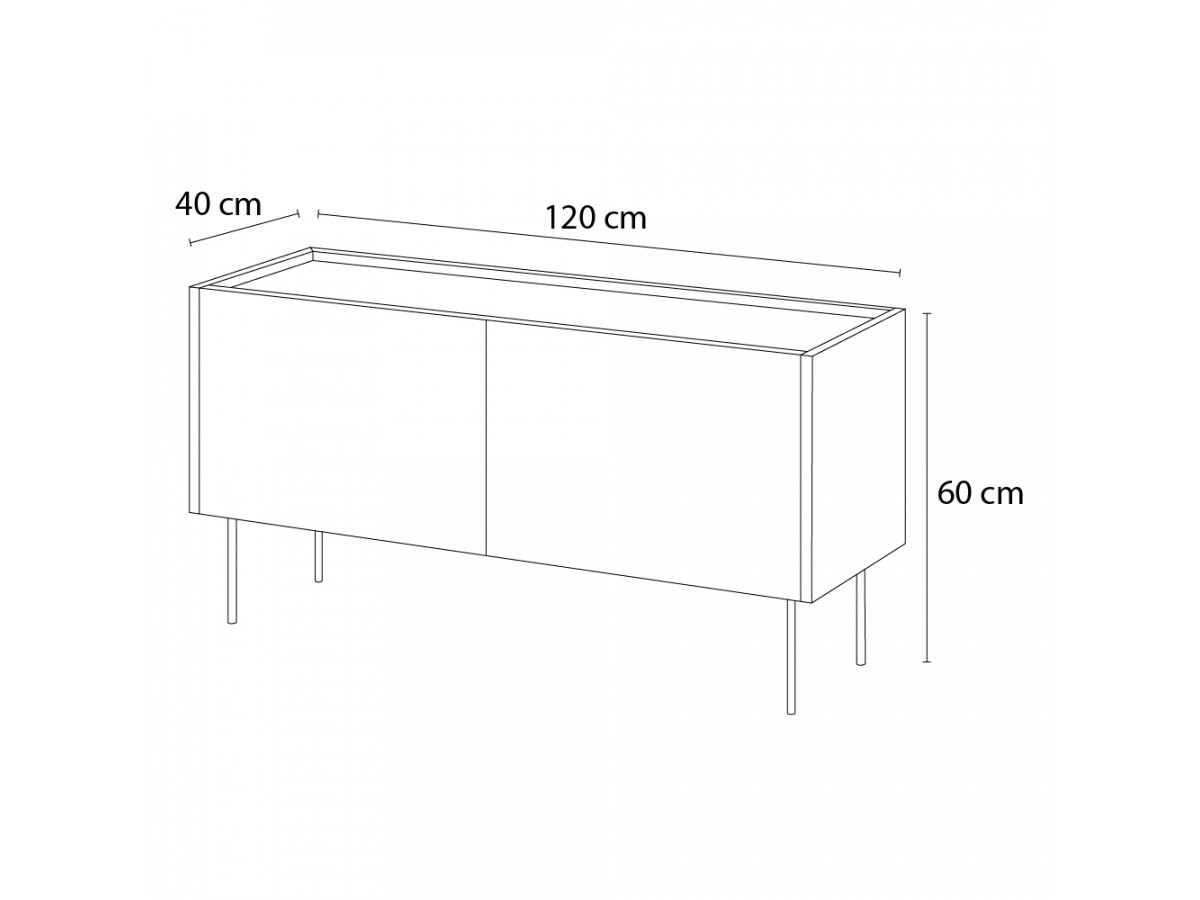 ATLAS 120 cm 2-deurs tv-meubel