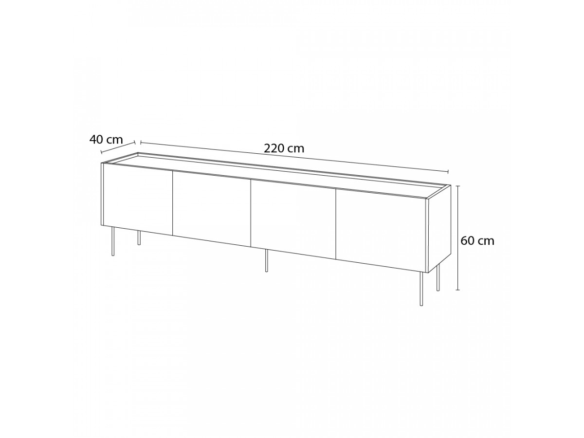 ATLAS 4-deurs tv-meubel 220 cm