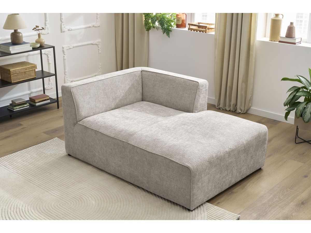 Méridienne pour canapé modulable MEGEVE tissu texturé