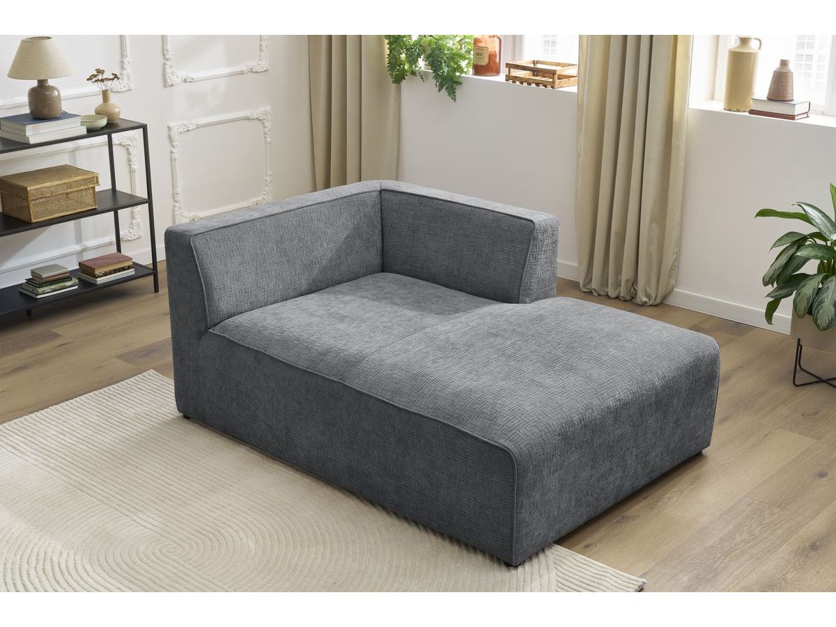 Méridienne pour canapé modulable MEGEVE tissu texturé