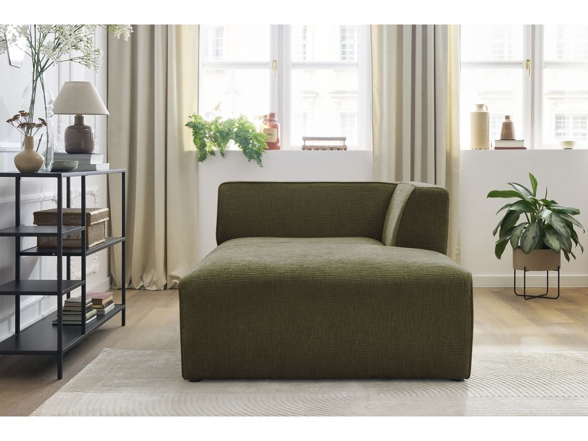 Méridienne pour canapé modulable MEGEVE tissu texturé vert angle droit BOBOCHIC 1 places - Vue supplémentaire 3