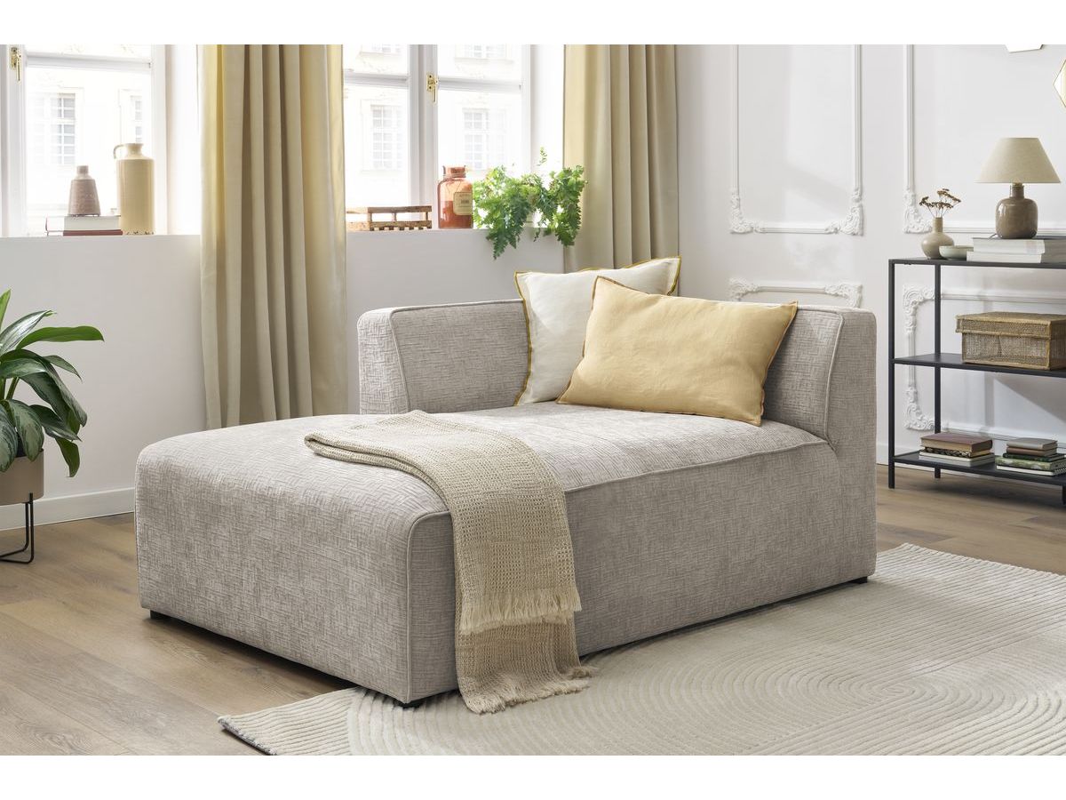 Méridienne pour canapé modulable MEGEVE tissu texturé | BOBOCHIC