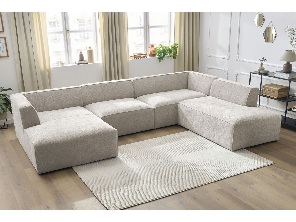 Canapé panoramique MEGEVE texturé beige — vue 5