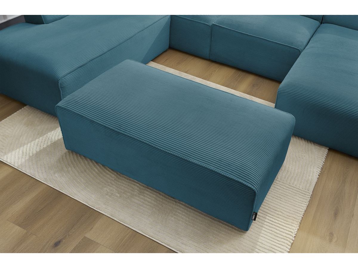 Canapé d'angle fixe EVEREST tissu chiné - Orange - Angle droit - 10 coussins