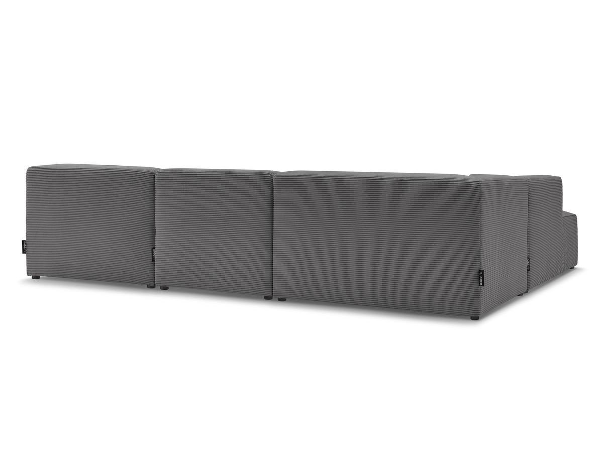Canapé d'angle fixe EVEREST tissu chiné - Orange - Angle droit - 10 coussins