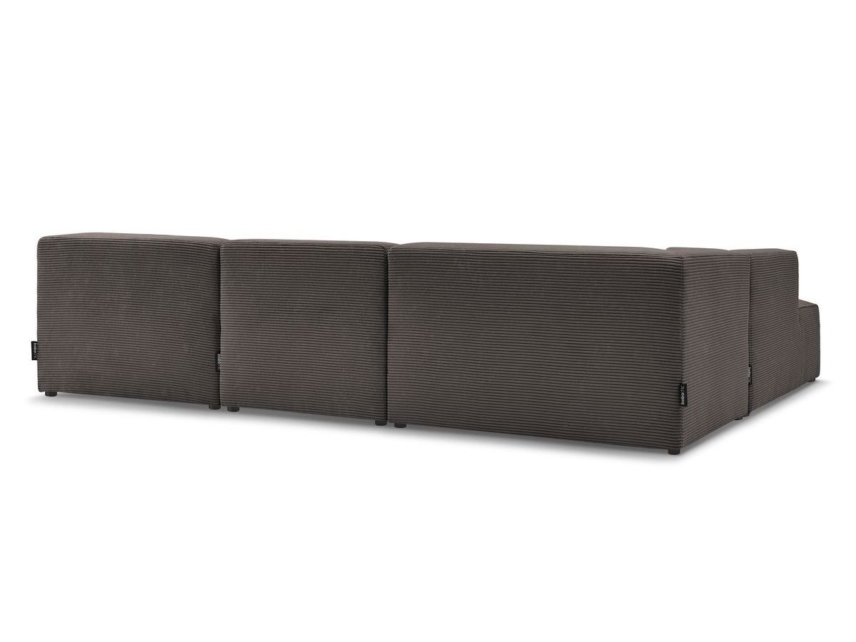 Canapé d'angle fixe EVEREST tissu chiné - Orange - Angle droit - 10 coussins