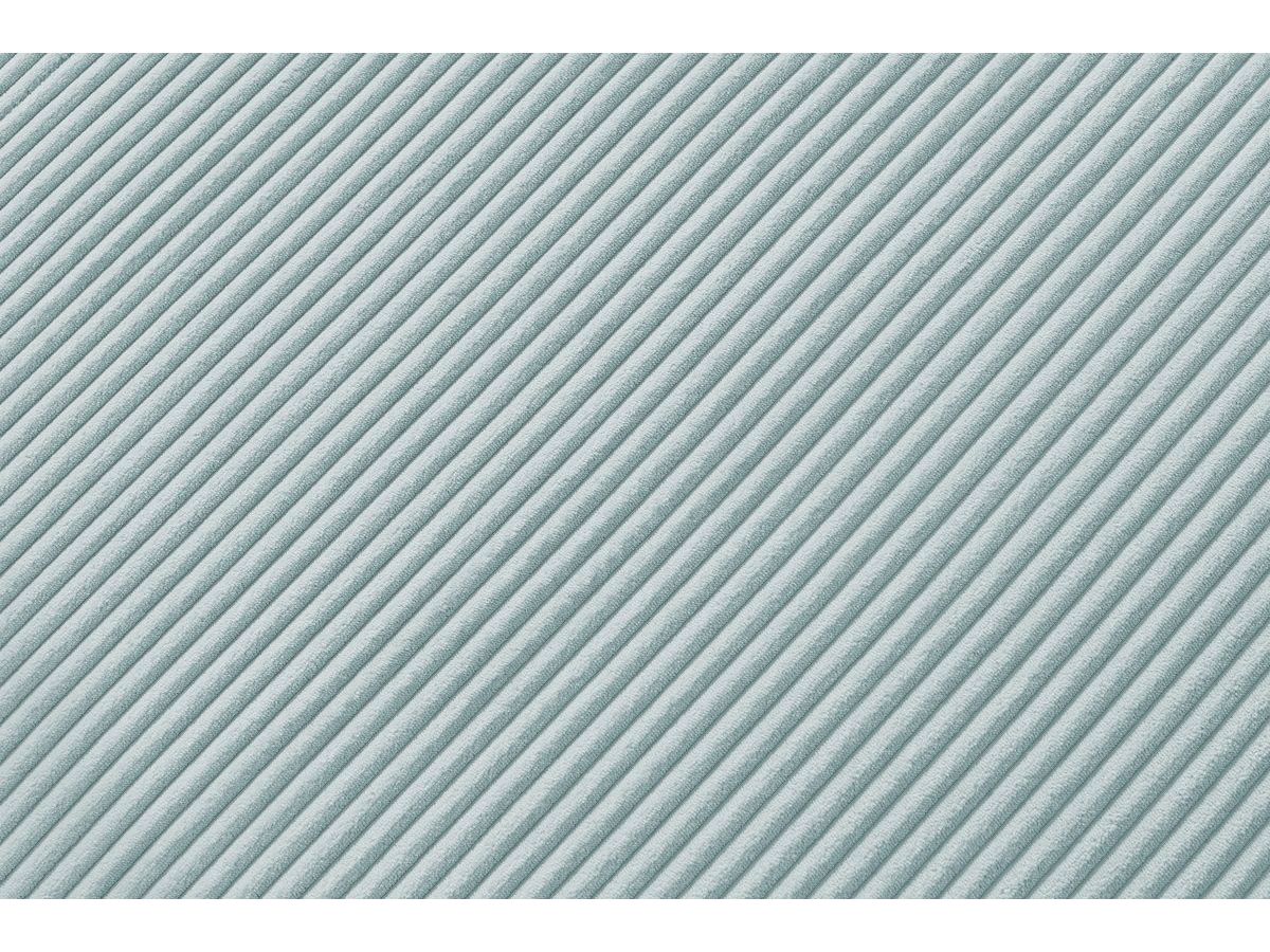 Canapé panoramique fixe MEGEVE avec pouf tissu velours côtelé