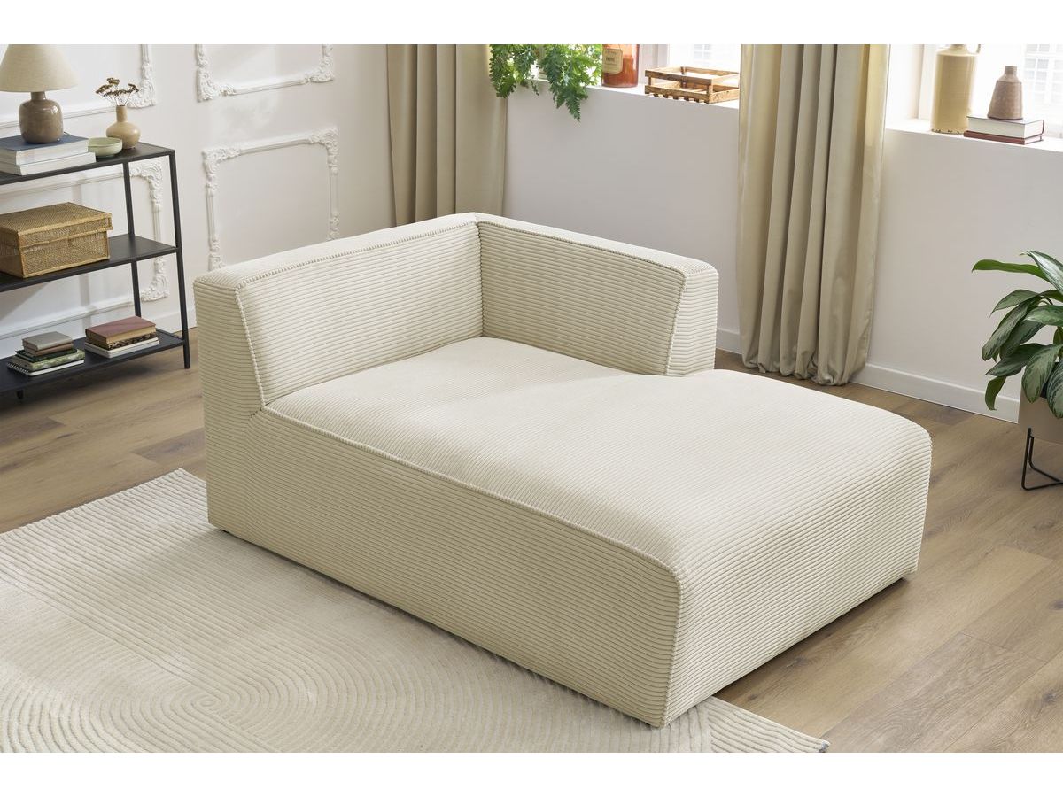 Chaise longue voor modulaire bank MEGEVE corduroy stof