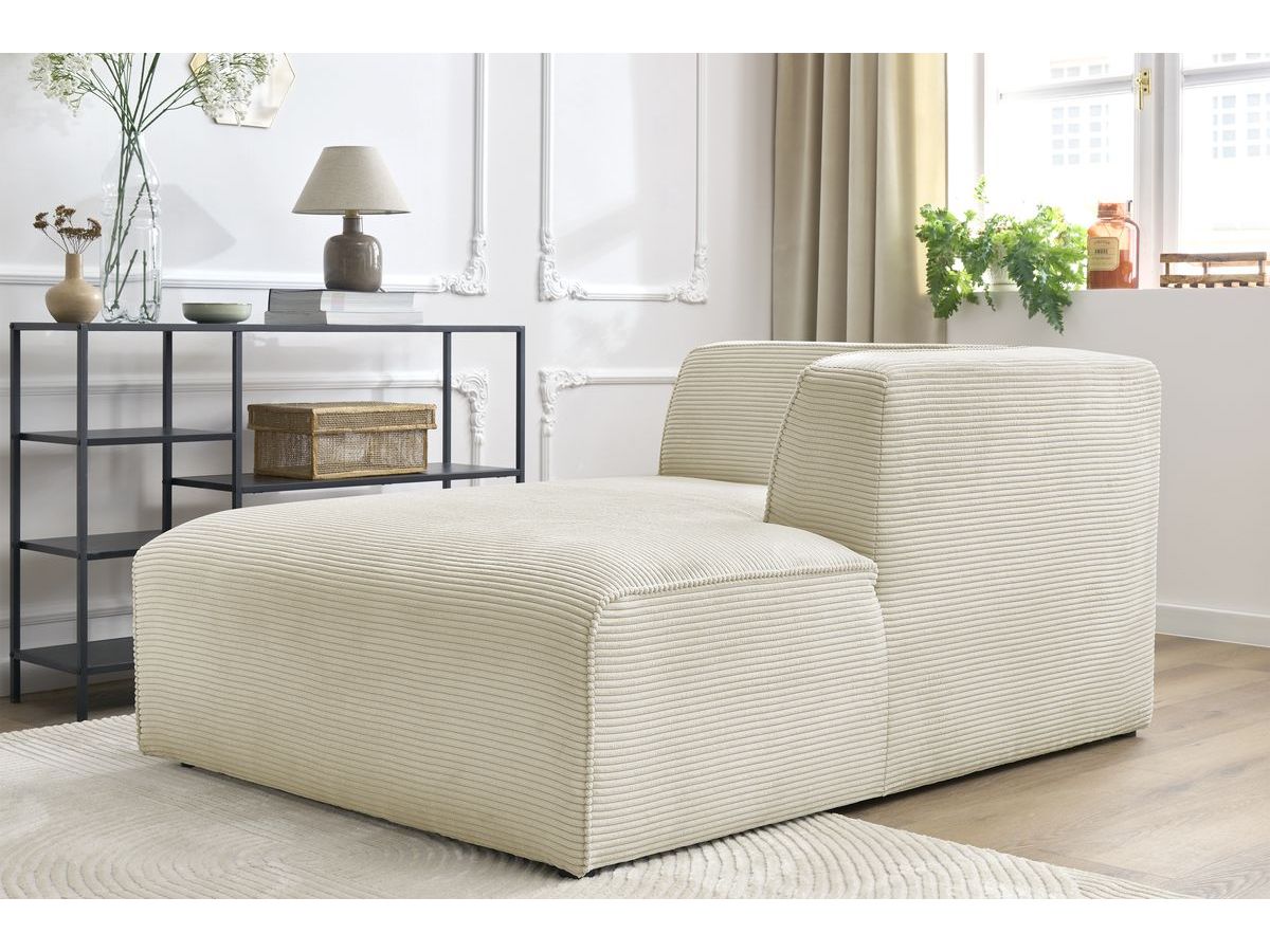 Chaise longue voor modulaire bank MEGEVE corduroy stof