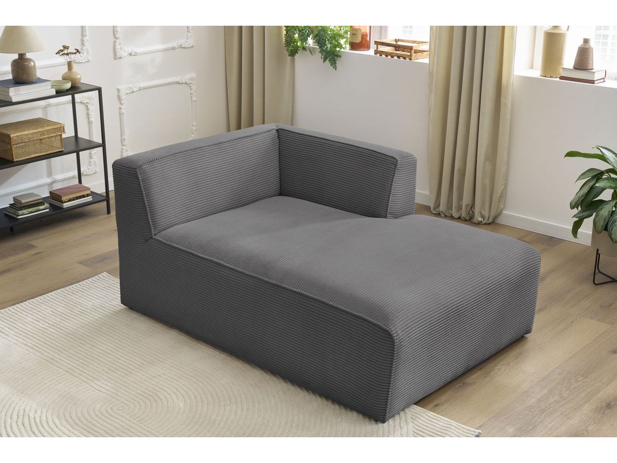 Chaise longue voor modulaire bank MEGEVE corduroy stof