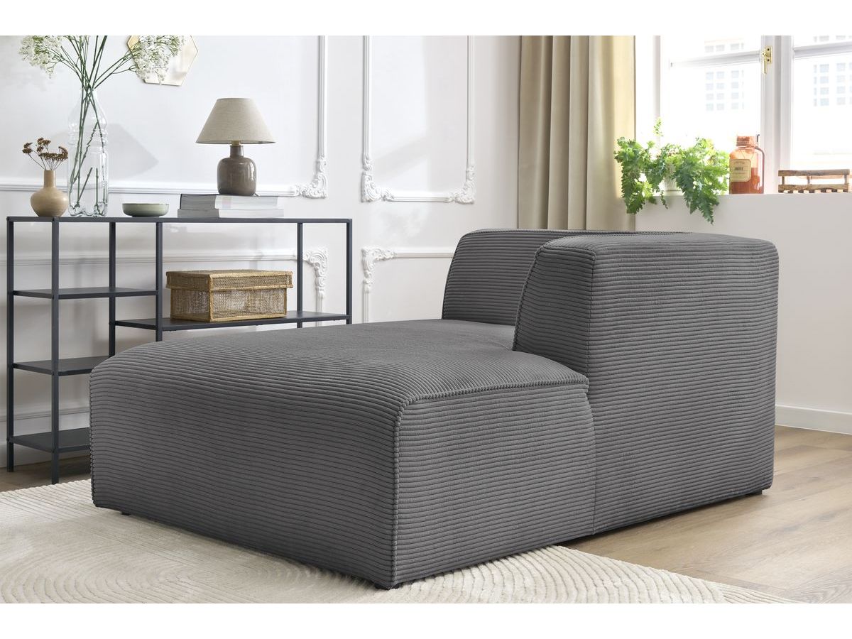 Chaise longue voor modulaire bank MEGEVE corduroy stof