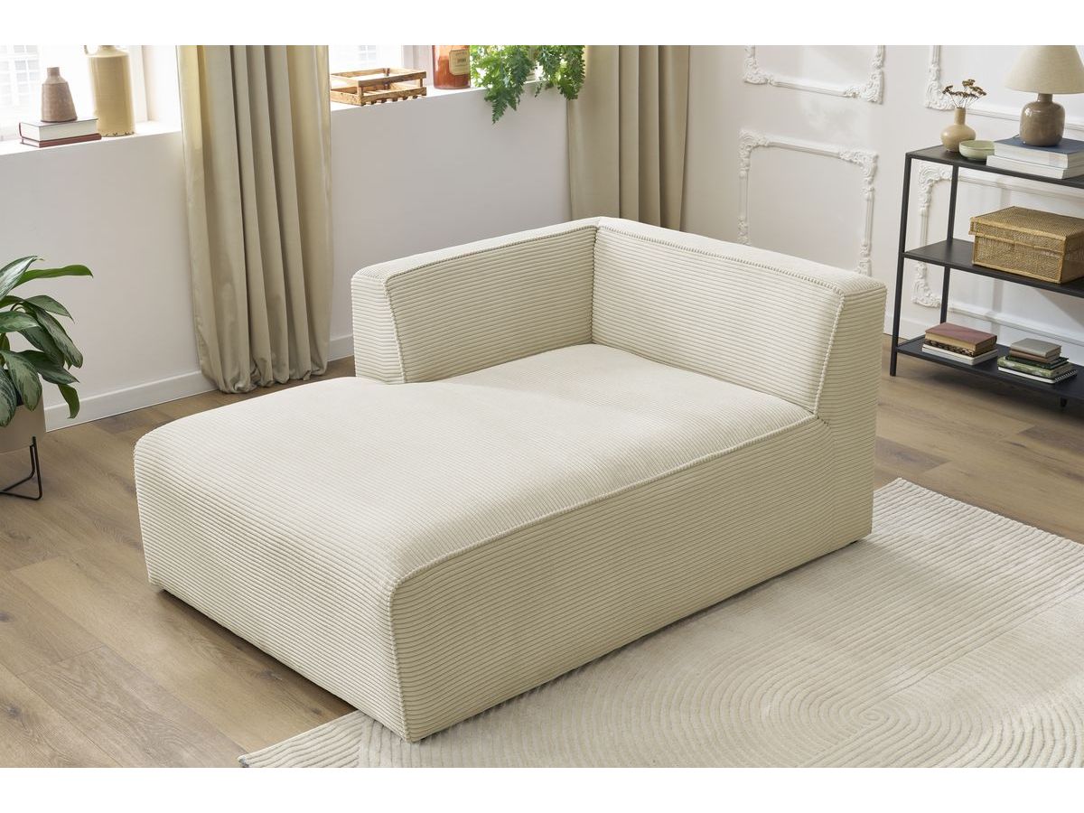 Chaise longue voor modulaire bank MEGEVE corduroy stof