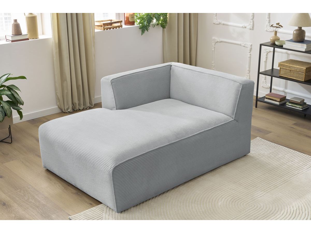 Chaise longue voor modulaire bank MEGEVE corduroy stof