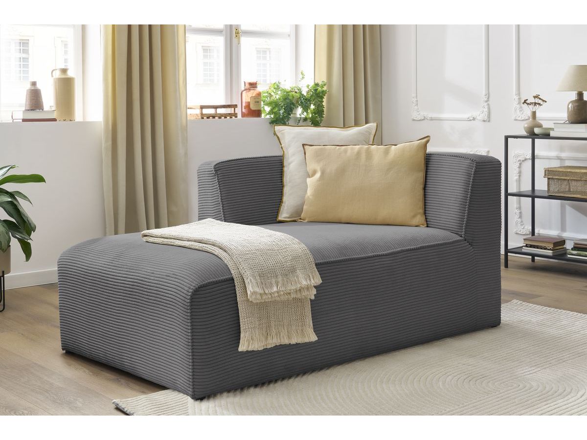 Chaise longue voor modulaire bank MEGEVE corduroy stof