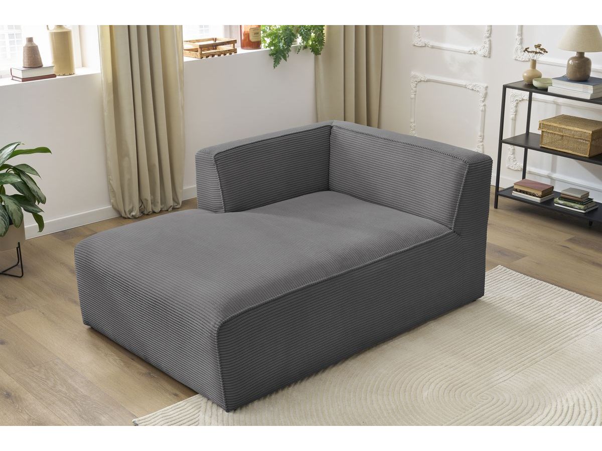 Chaise longue voor modulaire bank MEGEVE corduroy stof