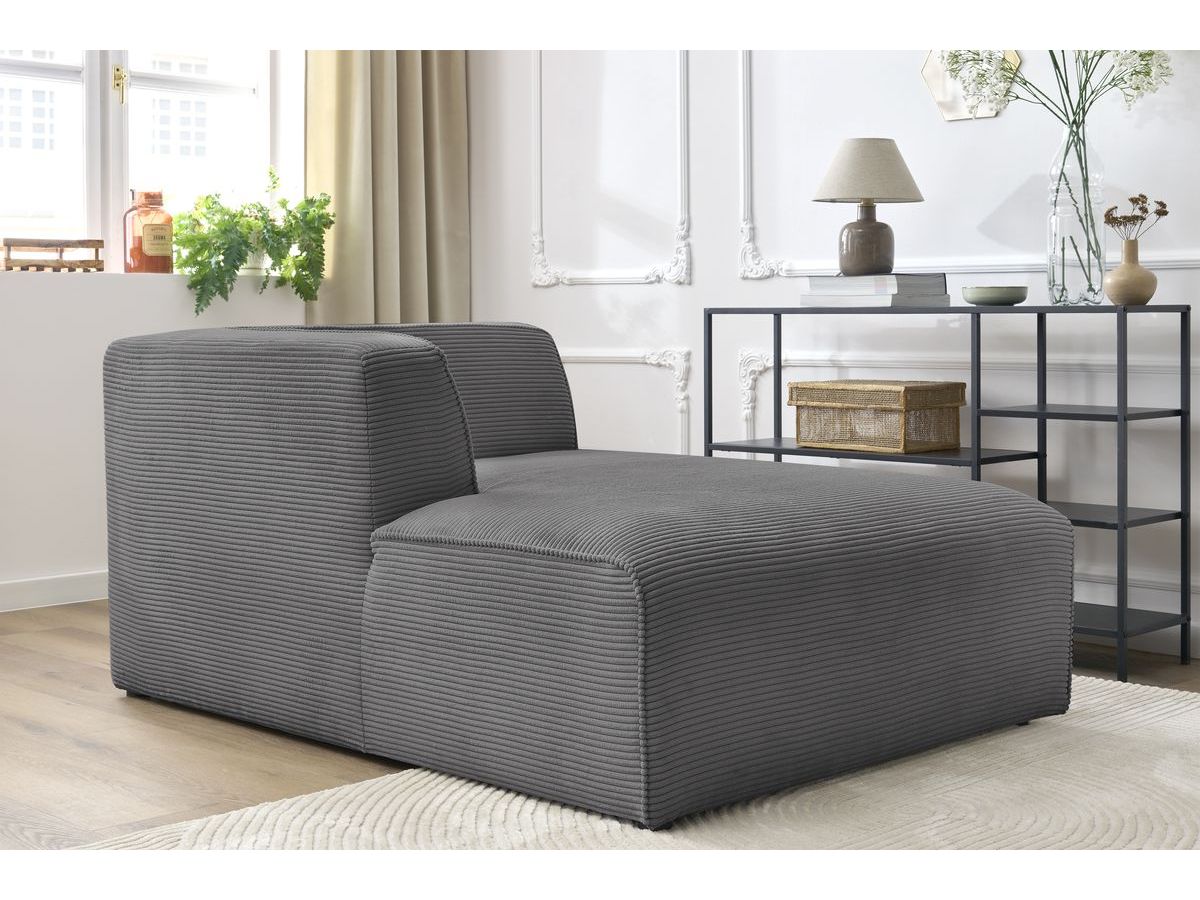 Chaise longue voor modulaire bank MEGEVE corduroy stof