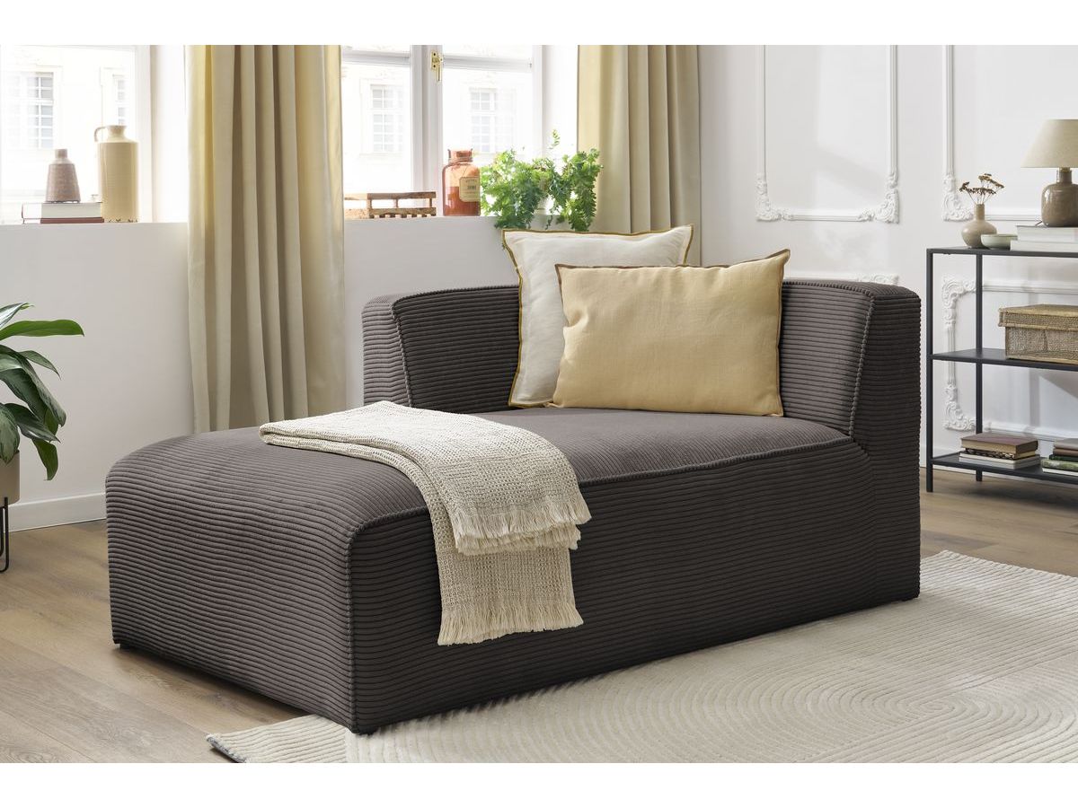 Chaise longue voor modulaire bank MEGEVE corduroy stof