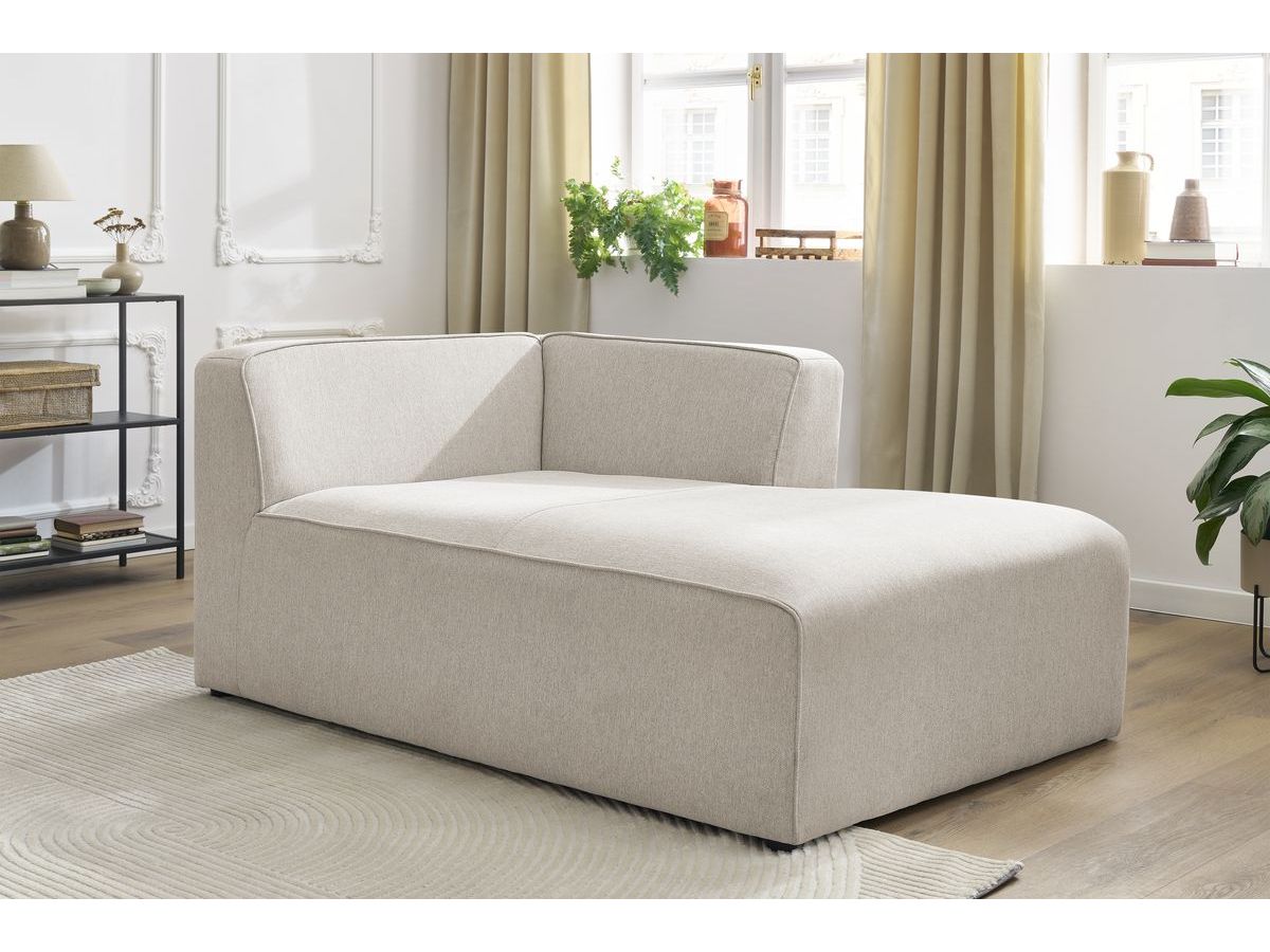 Méridienne pour canapé modulable MEGEVE tissu chiné beige angle droit BOBOCHIC 1 places - Vue supplémentaire 3