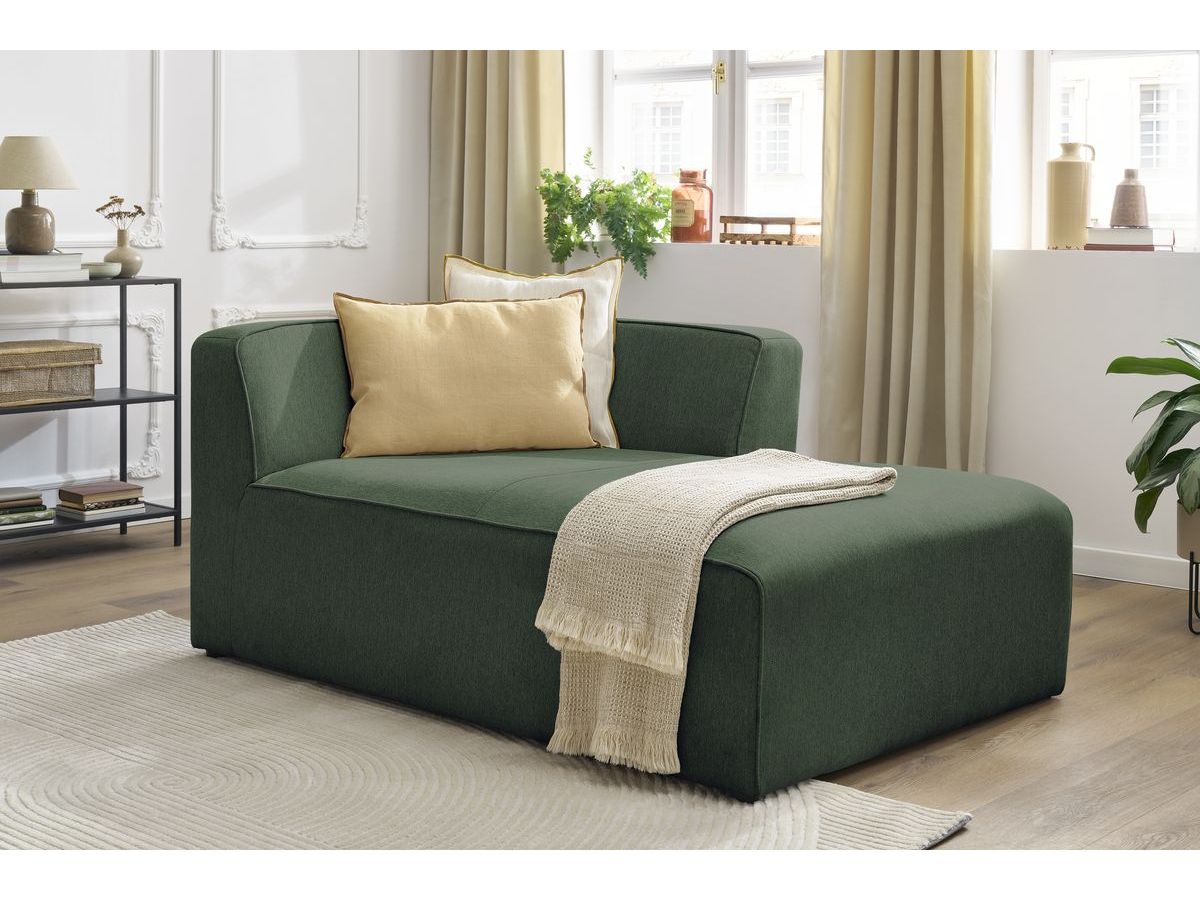 Canapé d'angle fixe EVEREST tissu chiné - Orange - Angle droit - 10 coussins