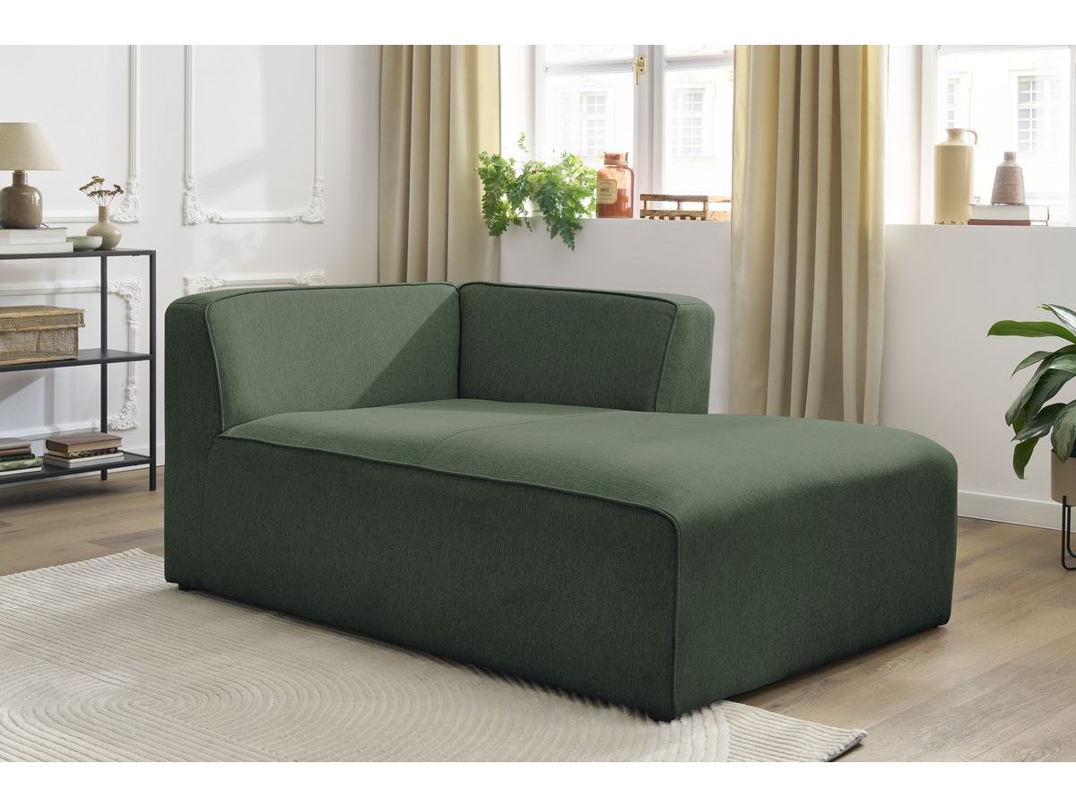 Méridienne pour canapé modulable MEGEVE tissu chiné vert angle droit BOBOCHIC 1 places - Vue supplémentaire 3