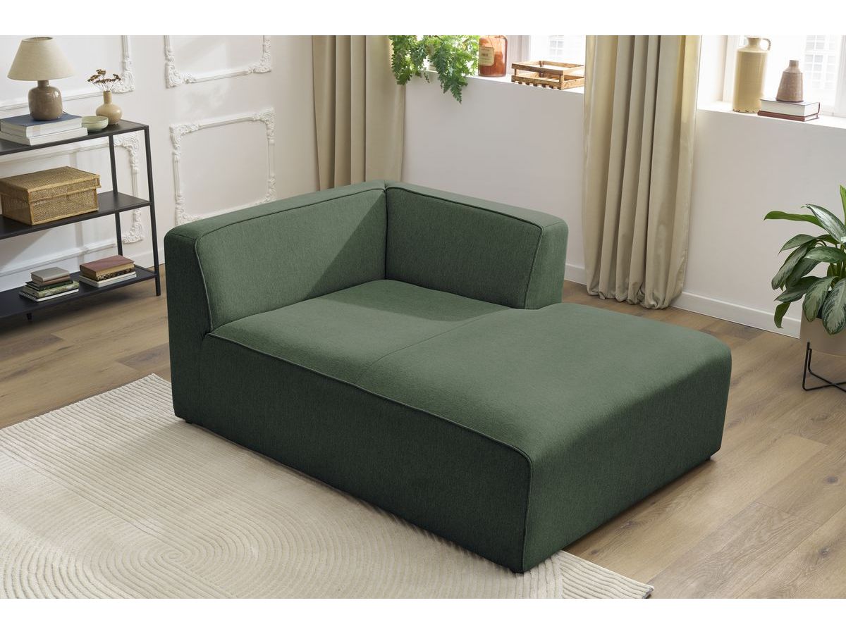 Canapé d'angle fixe EVEREST tissu chiné - Orange - Angle droit - 10 coussins