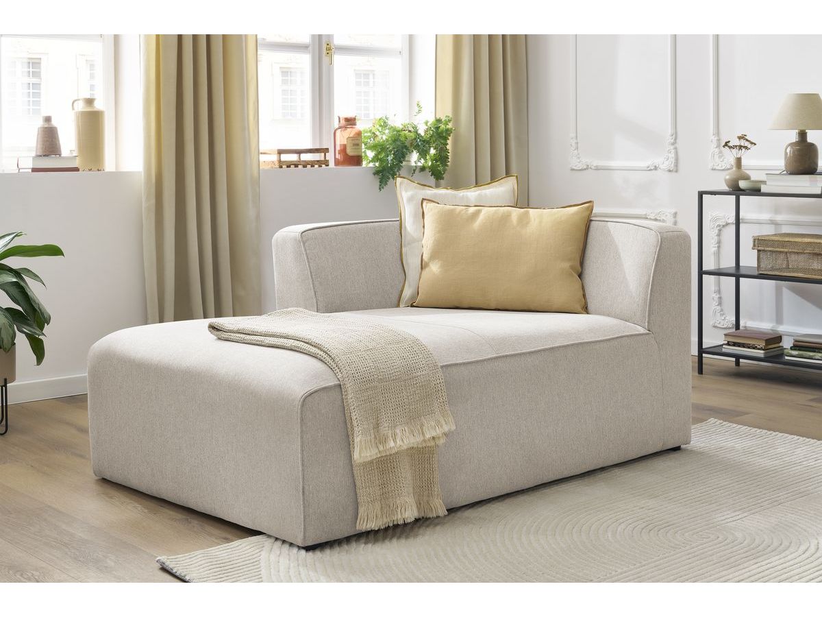 Canapé d'angle fixe EVEREST tissu chiné - Orange - Angle droit - 10 coussins