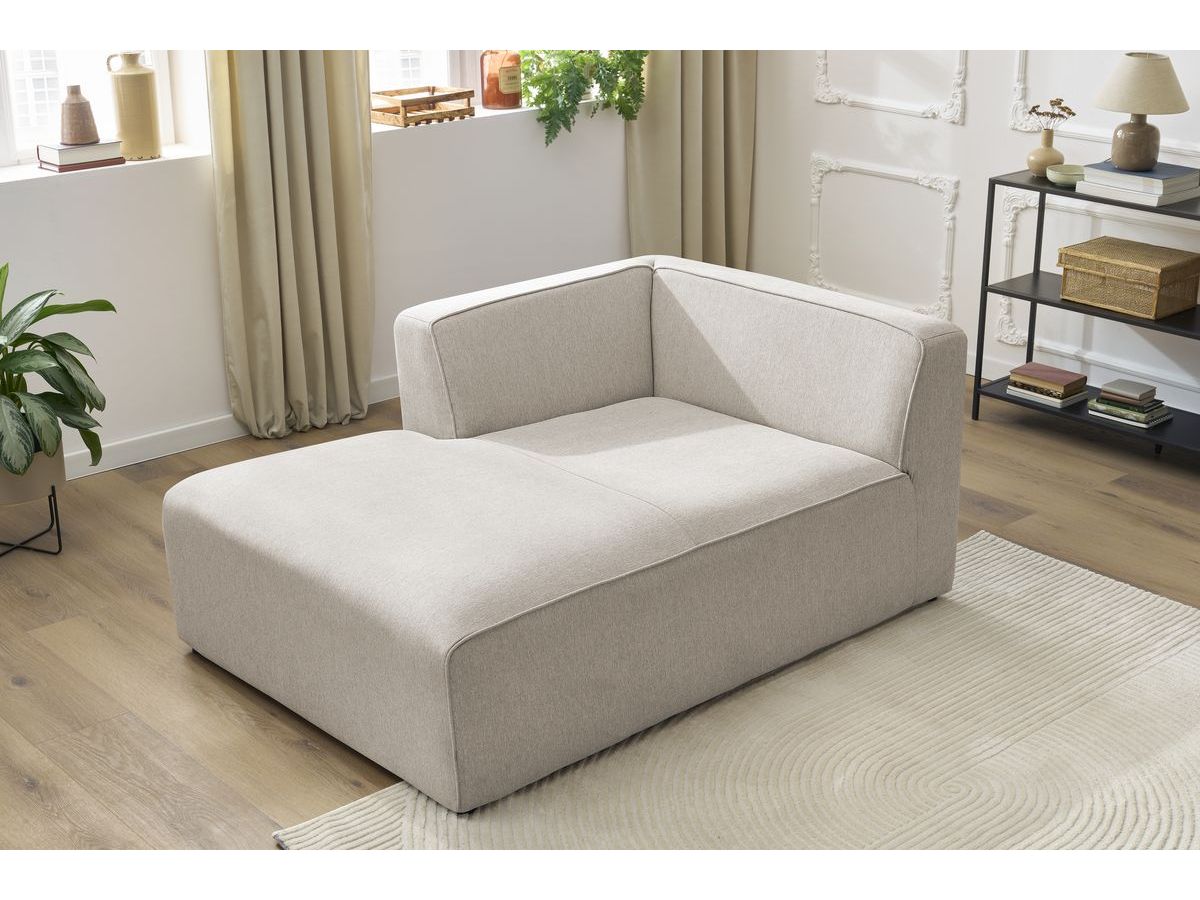 Canapé d'angle fixe EVEREST tissu chiné - Orange - Angle droit - 10 coussins