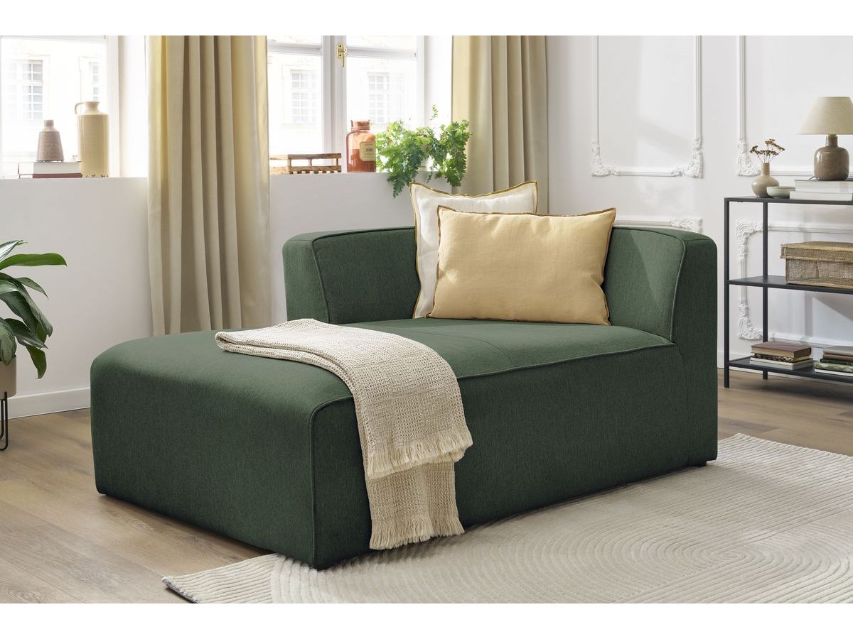 Canapé d'angle fixe EVEREST tissu chiné - Orange - Angle droit - 10 coussins