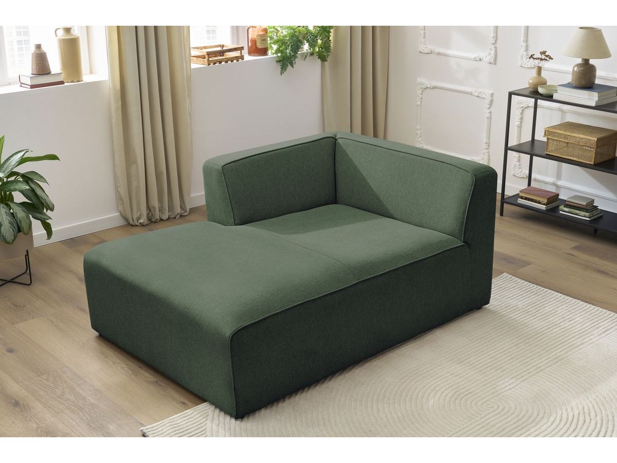 Canapé d'angle fixe EVEREST tissu chiné - Orange - Angle droit - 10 coussins