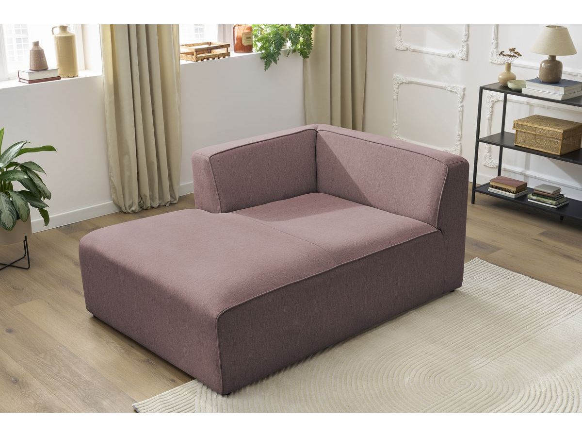 Canapé d'angle fixe EVEREST tissu chiné - Orange - Angle droit - 10 coussins