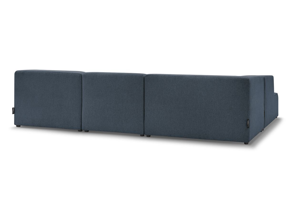 Canapé d'angle fixe EVEREST tissu chiné - Orange - Angle droit - 10 coussins