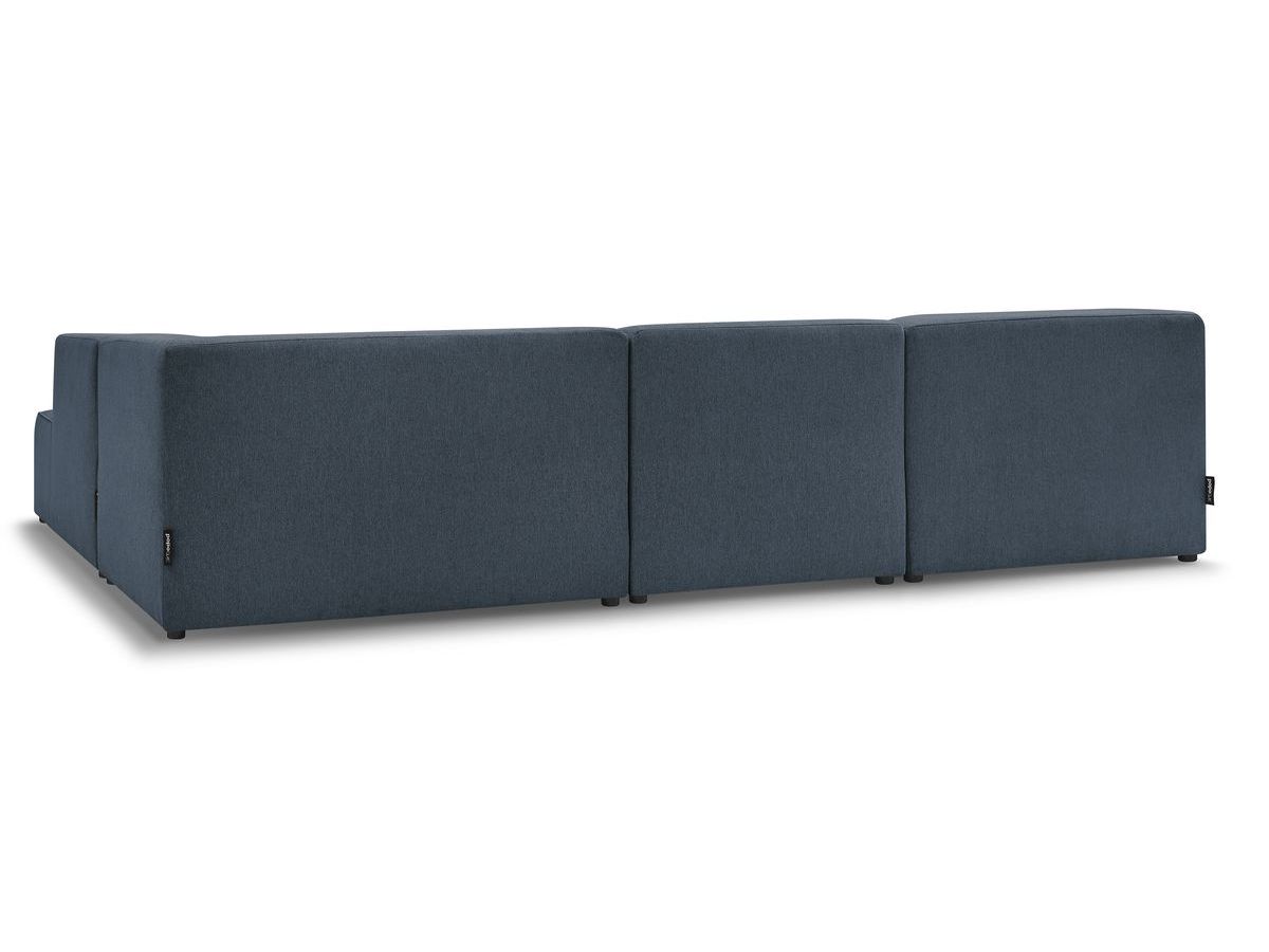 Canapé d'angle fixe EVEREST tissu chiné - Orange - Angle droit - 10 coussins