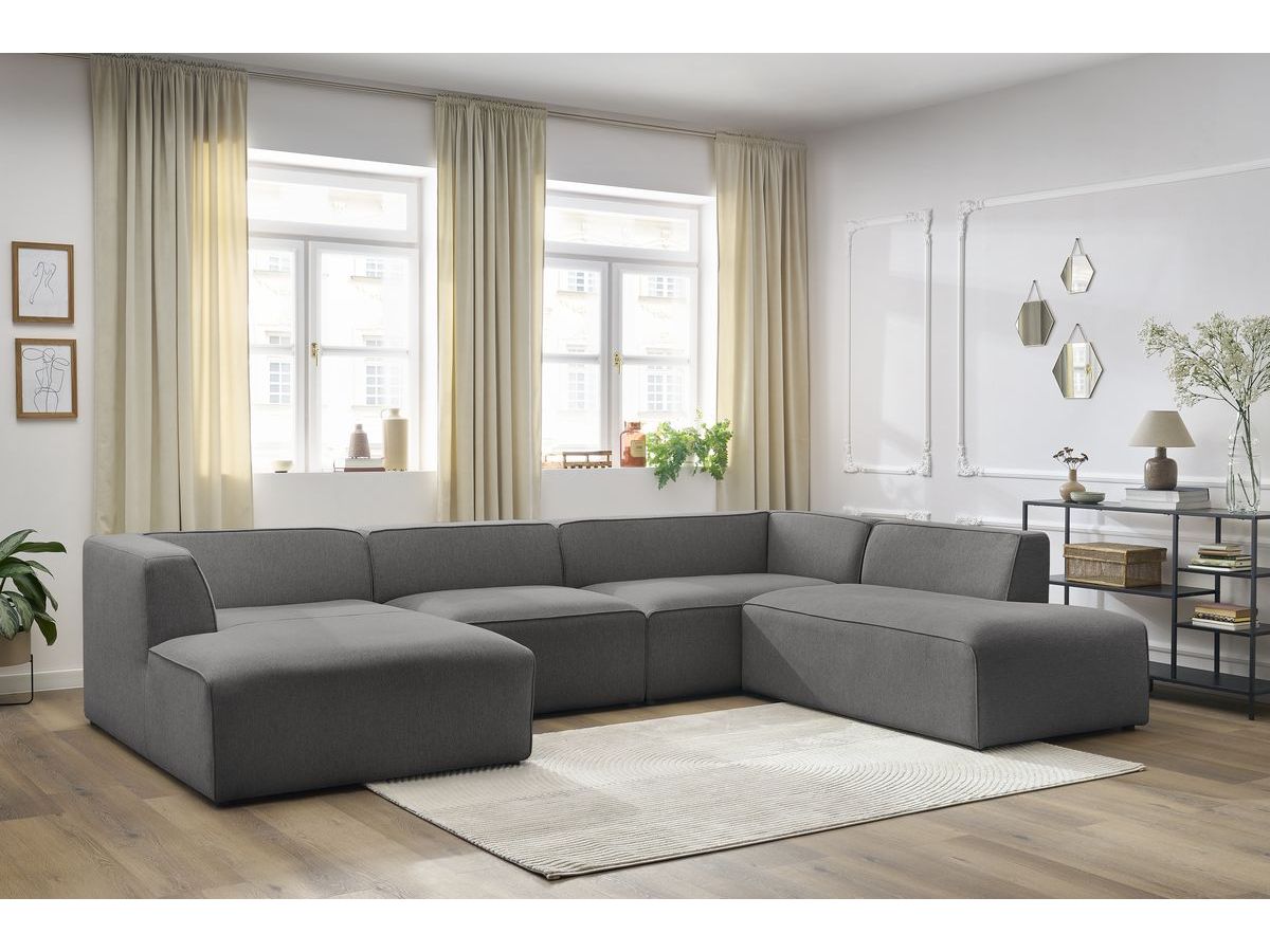 Canapé panoramique MEGEVE chiné gris foncé — vue 5