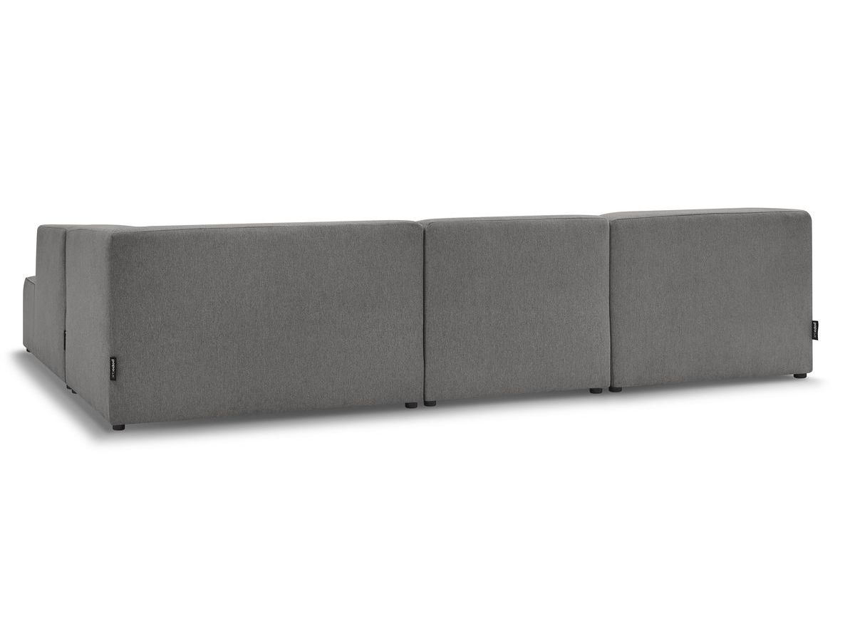 Canapé d'angle fixe EVEREST tissu chiné - Orange - Angle droit - 10 coussins
