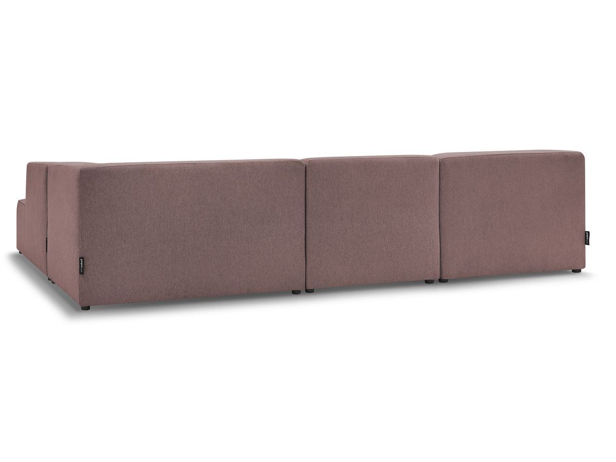 Canapé d'angle fixe EVEREST tissu chiné - Orange - Angle droit - 10 coussins