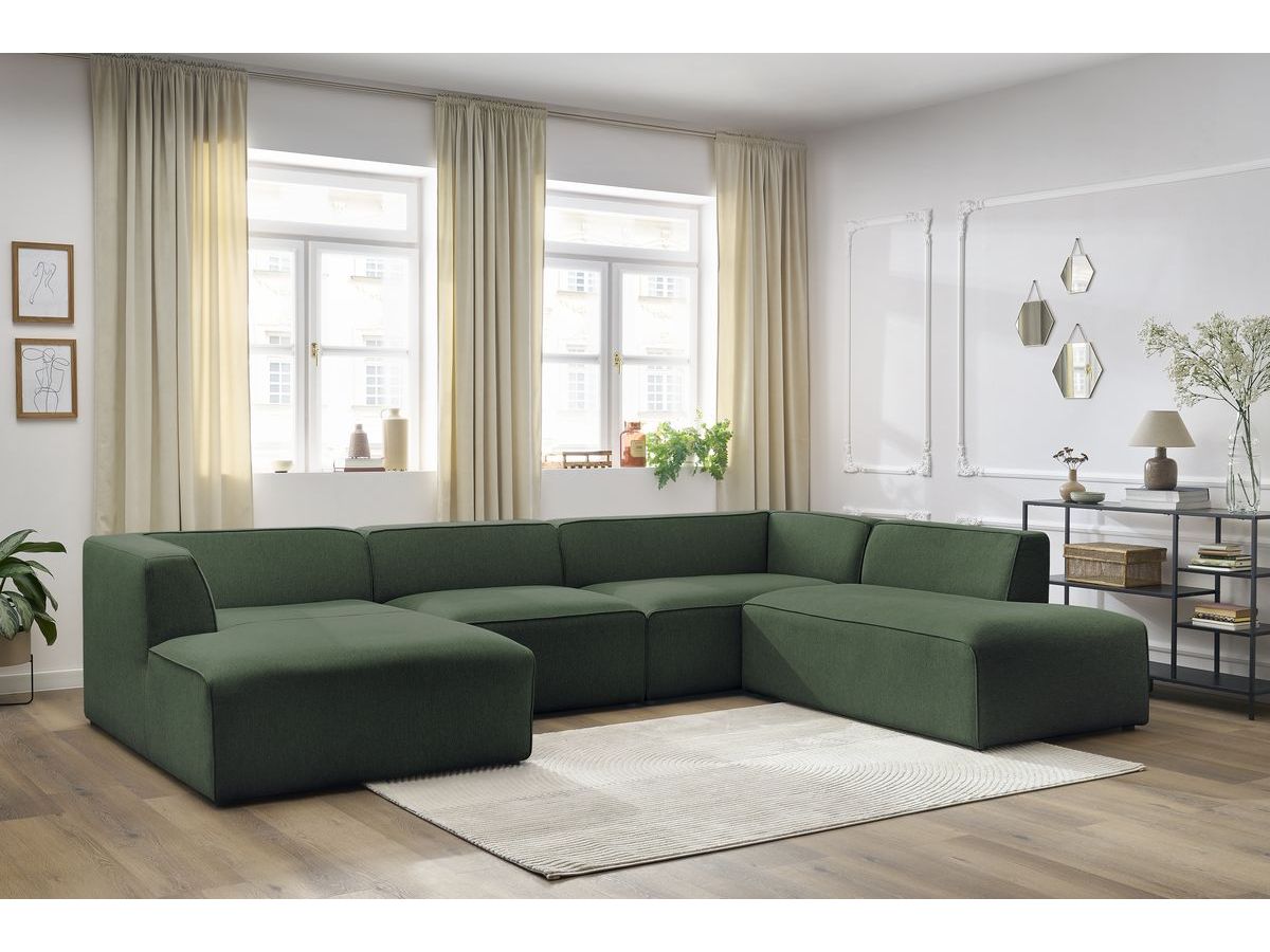 Canapé panoramique MEGEVE chiné vert — vue 5