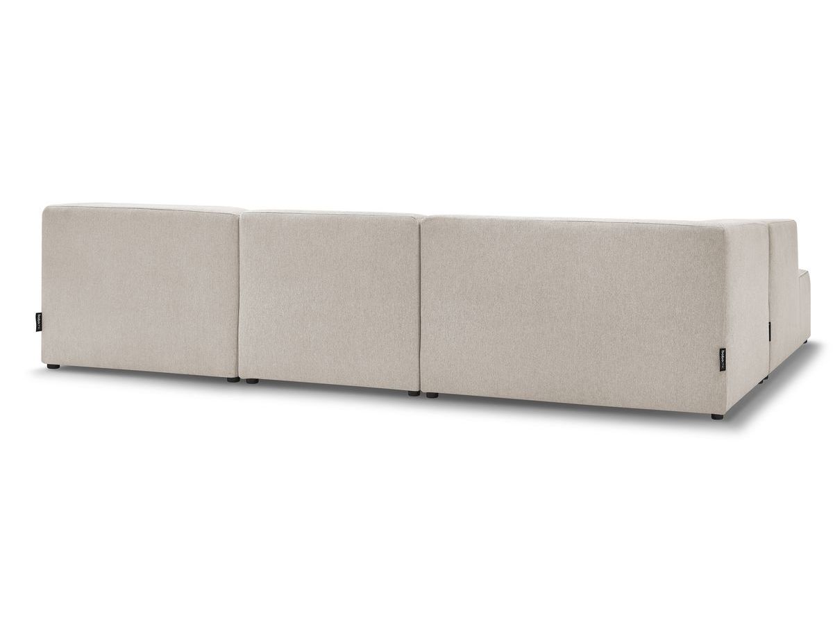 Canapé d'angle fixe EVEREST tissu chiné - Orange - Angle droit - 10 coussins
